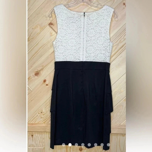 Dress NWT Black & White ,lace ,beads ,back zipper, Layered look ,event, classic - Picture 5 of 16